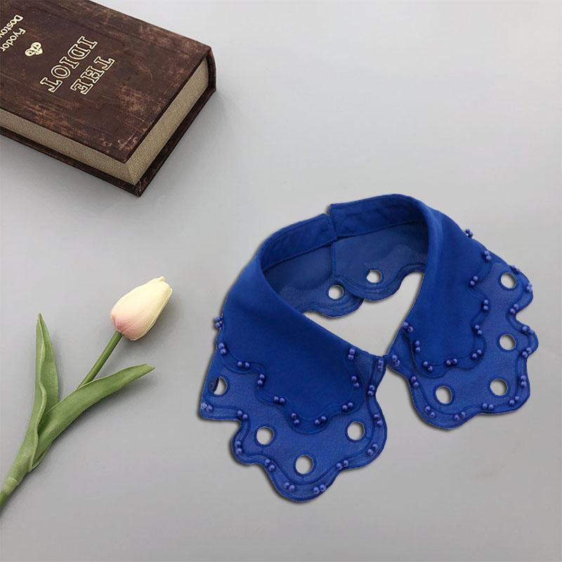 White Fake Collar for Women Shirt Blouse Necklace Candy Color False Collar Handmade Beads Detachable Sweater Collars Decor