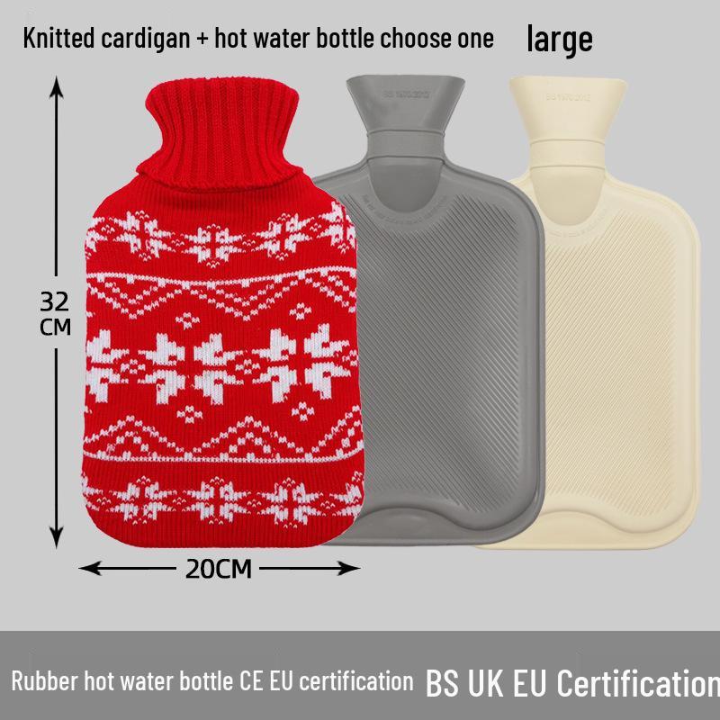 Explosion-Proof Hot Water Bottle: Rubber Design for Stomach and Feet, Long-Lasting Warmth