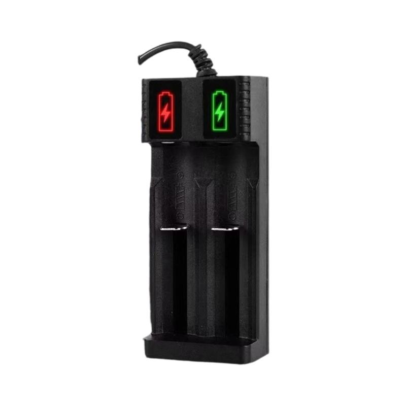 Зарядный адаптер на 1/2 слота, перезаряжаемая батарея для 18650 3.7V, быстрая зарядка от USB, со светодиодным индикатором состояния, для путешествий