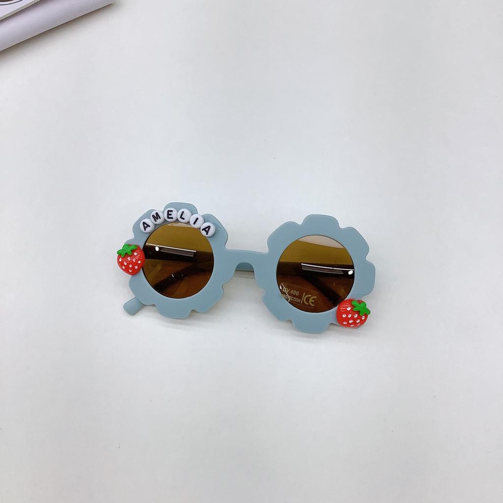 Fashion Children'S Sunglasses Cartoon Cute Strawberry Shape Sun Protection Uv Protection Glasses Children'S Glasses Tide