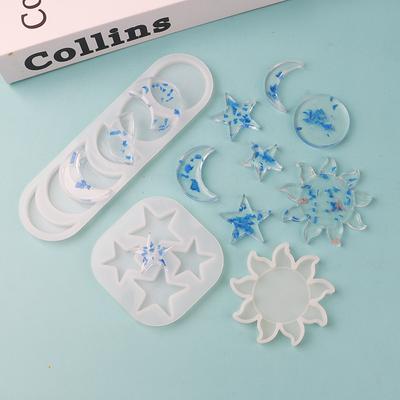 Солнце Звезды Луна DIY Брелок Подвеска Силиконовые Формы Набор Кристаллов Формы Для Эпоксидной Смолы Подвески Изготовление Ювелирных Изделий Кристалл Капля Клей Плесень Смола Планета Подвеска