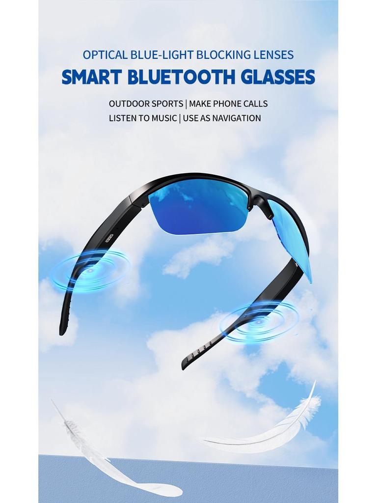 Умные Bluetooth-очки 02Pro: ИИ-перевод, Функции музыки и звонков, V6.0 Черный