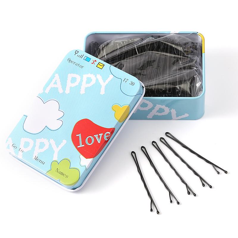 Одинарная черная шпилька-зажим для челок и высоких причесок