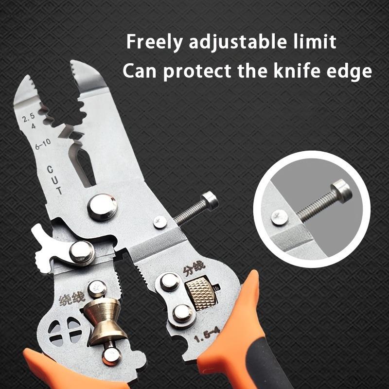 Инструмент для зачистки проводов из углеродистой стали с регулируемым пределом, сборка не требуется - прочные клещи для зачистки кабелей электрика для различных спецификаций проводов