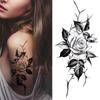 Women Sexy Temporary Tattoo Stickers Black Roses Pattern Full Flower Design Used for Arm Body Art Big Large Fake Tattoo Stickers