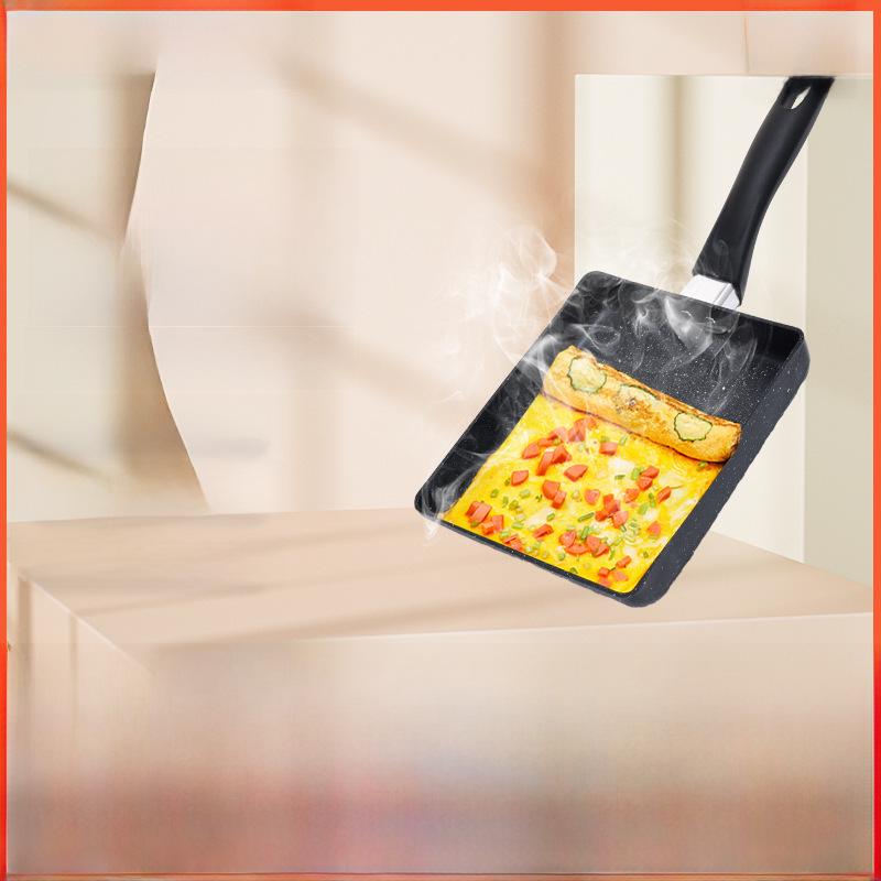 Японская квадратная сковорода Tamagoyaki с антипригарным покрытием, сковорода Maifan Stone с плоским дном для омлета