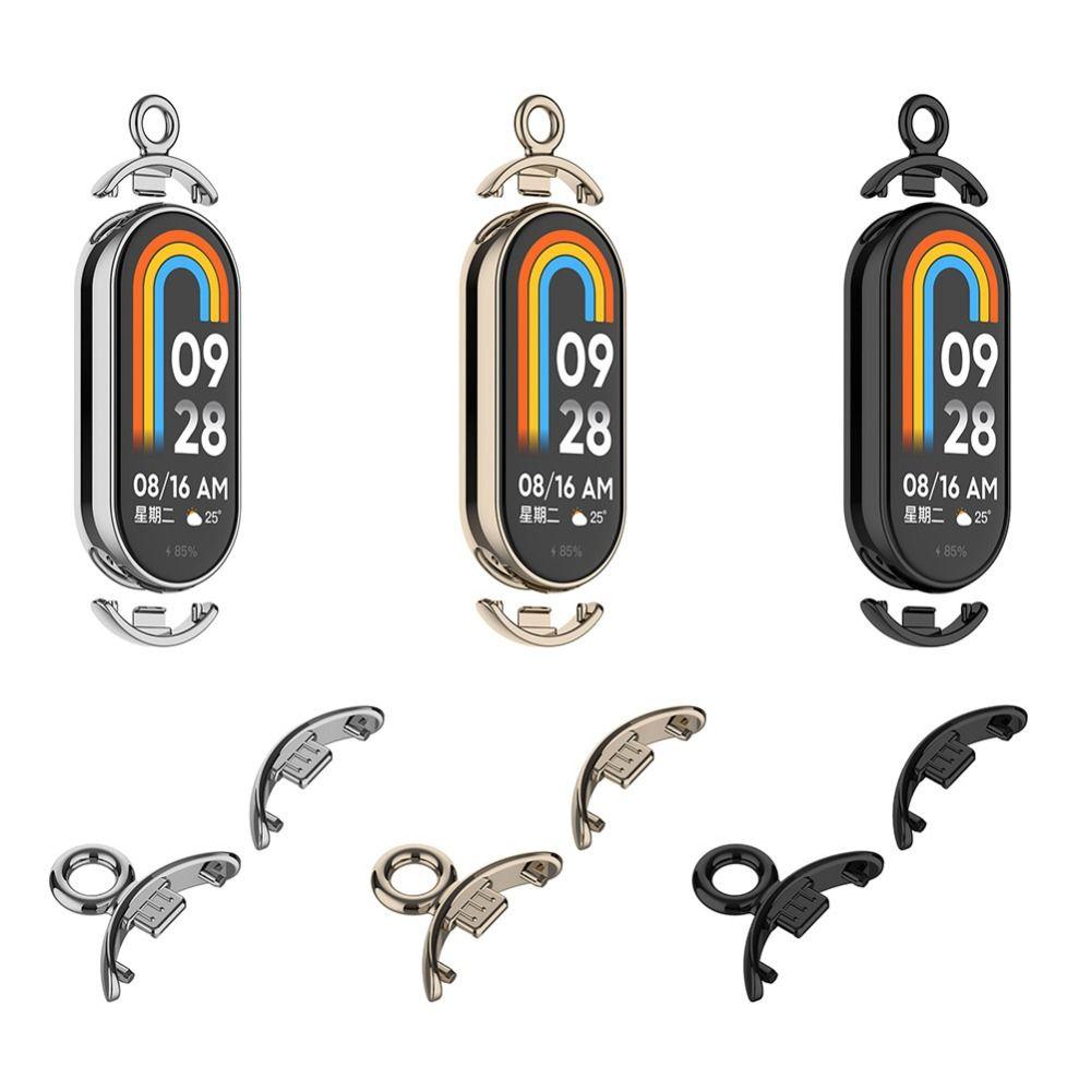 1 пара металлического ремешка, адаптер, сменный кулон, ожерелье для Xiaomi Mi Band 8, ремешок для часов