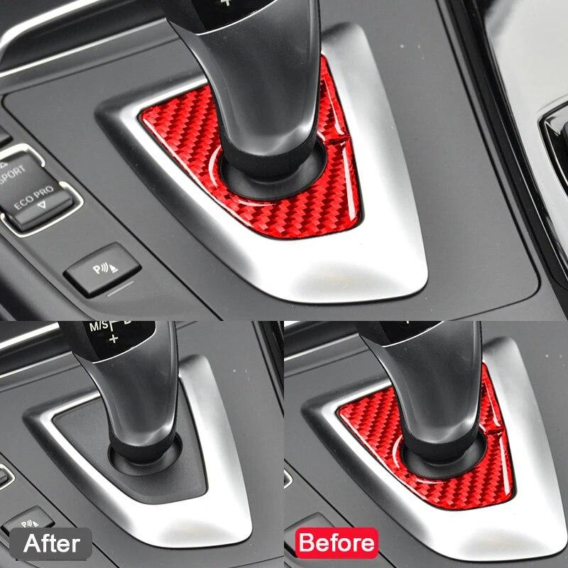 Настоящее углеродное волокно, автомобильная коробка передач, панель переключения передач, наклейка, аксессуары для BMW 3 серии F30 2013-