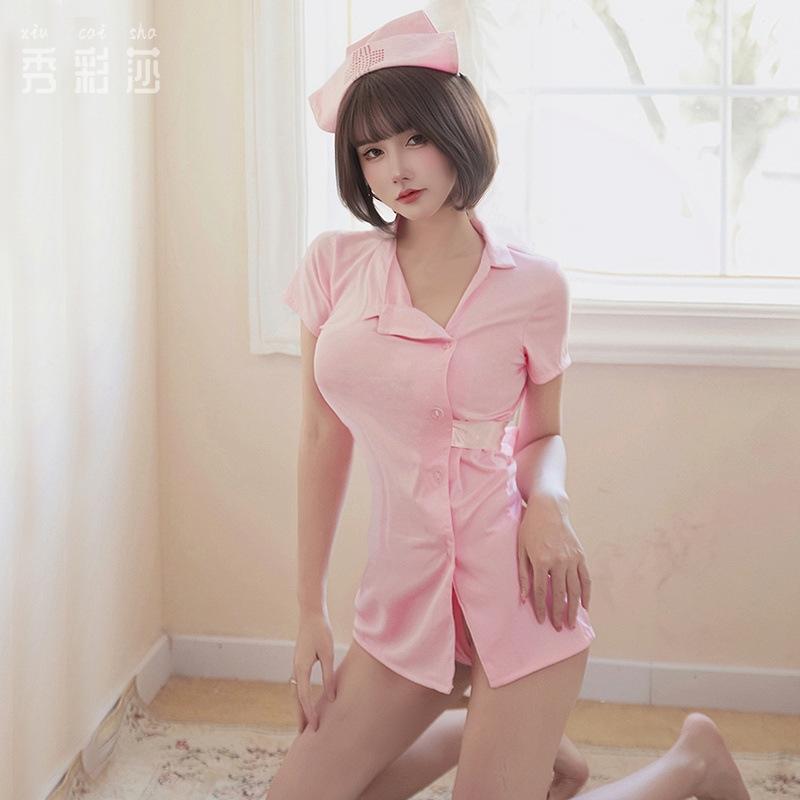 Xiucaisha sexy underwear female sexy nurse uniform temptation role play no-take pajama set hair