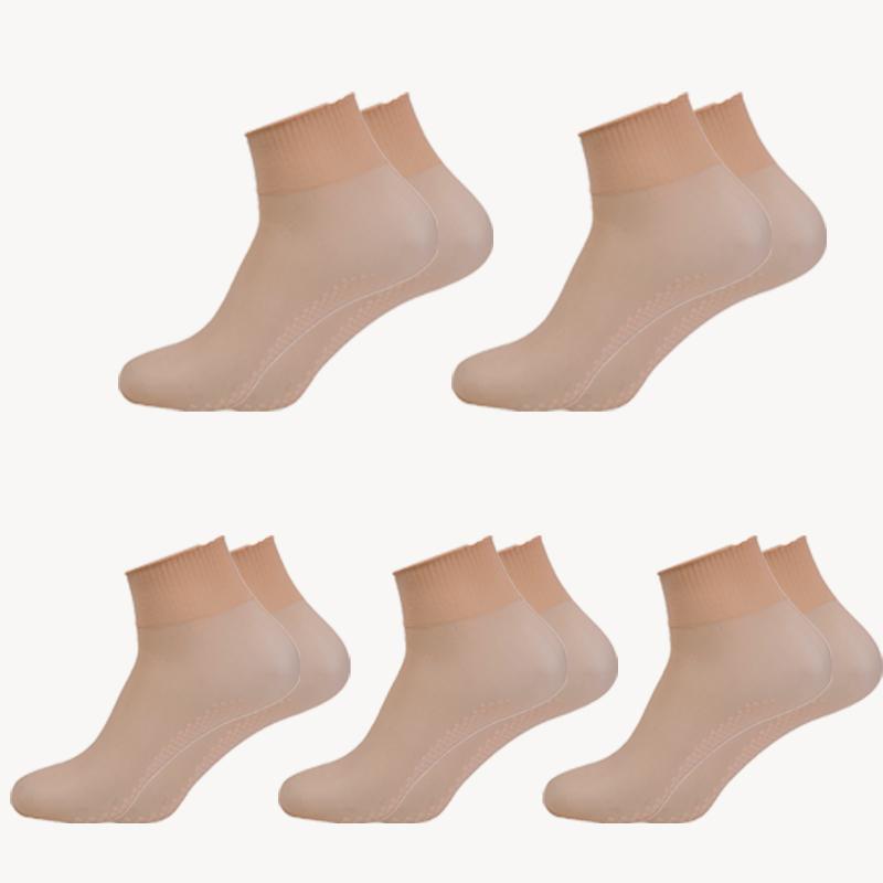 1/5 пар Противоскользящие Ультратонкие Носки Женские Весна Лето Прозрачные Кристальные Невидимые Эластичные Дышащие Гольфы Средней Длины Шелковые Чулки