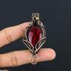 Red Flash Labradorite Pendant, 999 Copper Wire Wrapped Jewelry, Gemstone Jewelry Pendant, Handmade Wedding Gift Jewelry