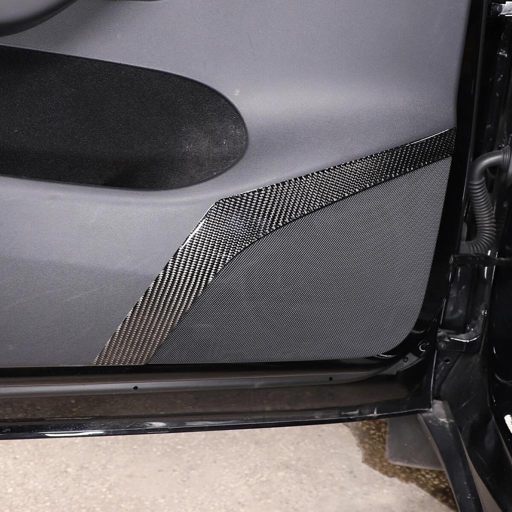 For Tesla Model 3 Y 2016-2024 Soft Carbon Fiber Car Interior Door Side Panel Trim Sticker Car Protection Accessories 4 PCS