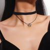 European and American Style Retro Hollow Black Lace Choker Sexy Love Necklace Choker