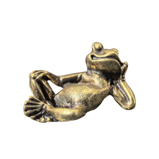 Медитирующая лягушка фигурка сплав мини статуэтка дзен лягушки ретро миниатюрная лягушка настольное украшение для дома офиса гостиной декорация