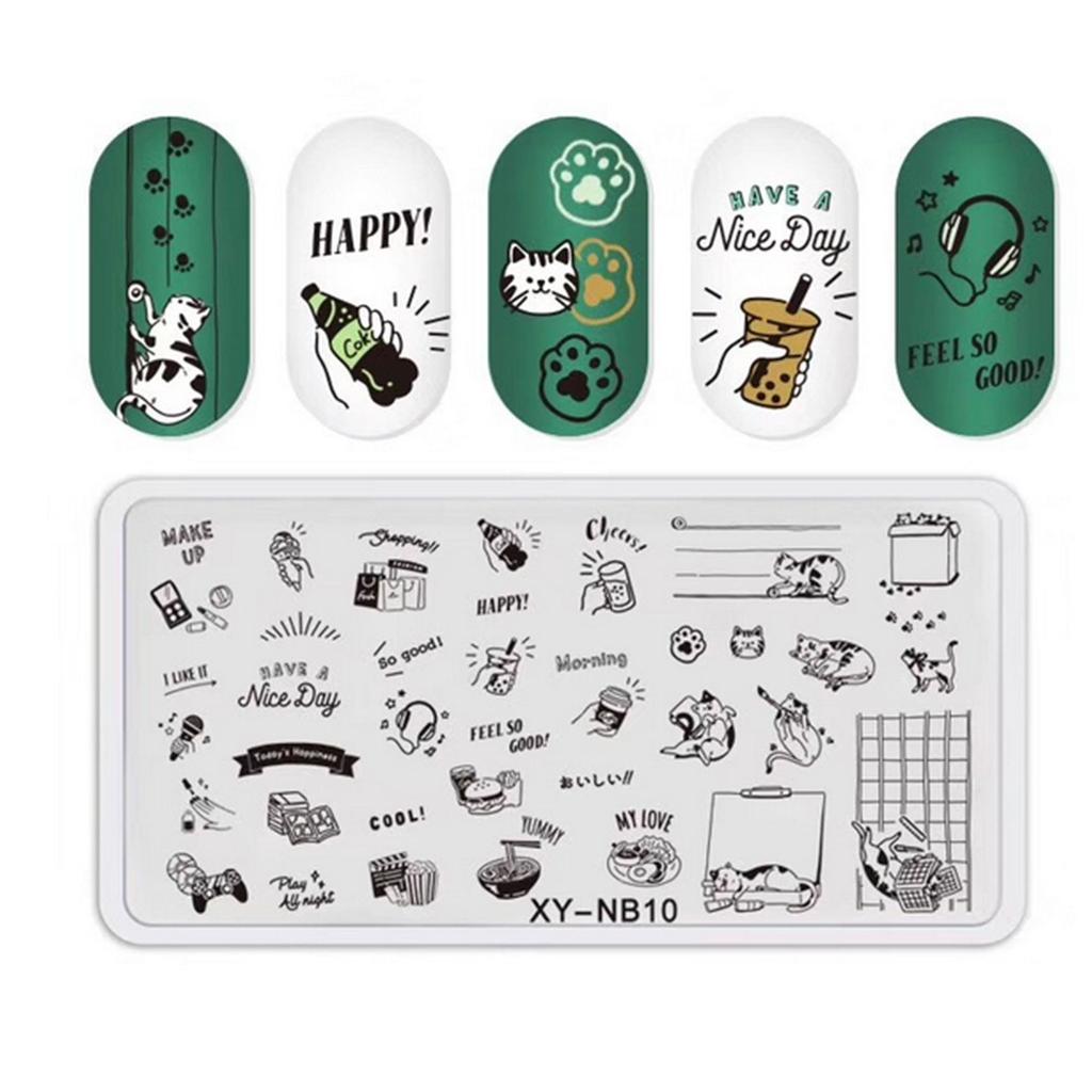 1 PC Nail Art Templates Stamping Plate Design Flower Butterfly Glass Temperature Lace Stamp Templates Plates Image Decor