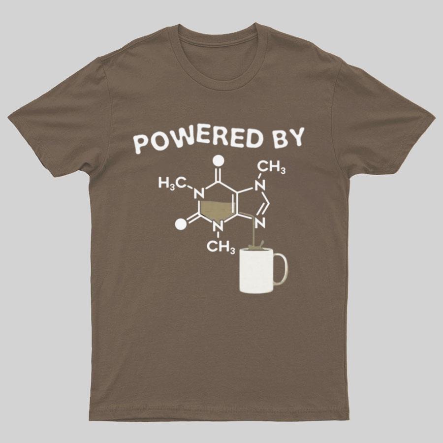 Powered By Caffeine Unisex Cotton Summer Casual Cool Loose T-Shirt