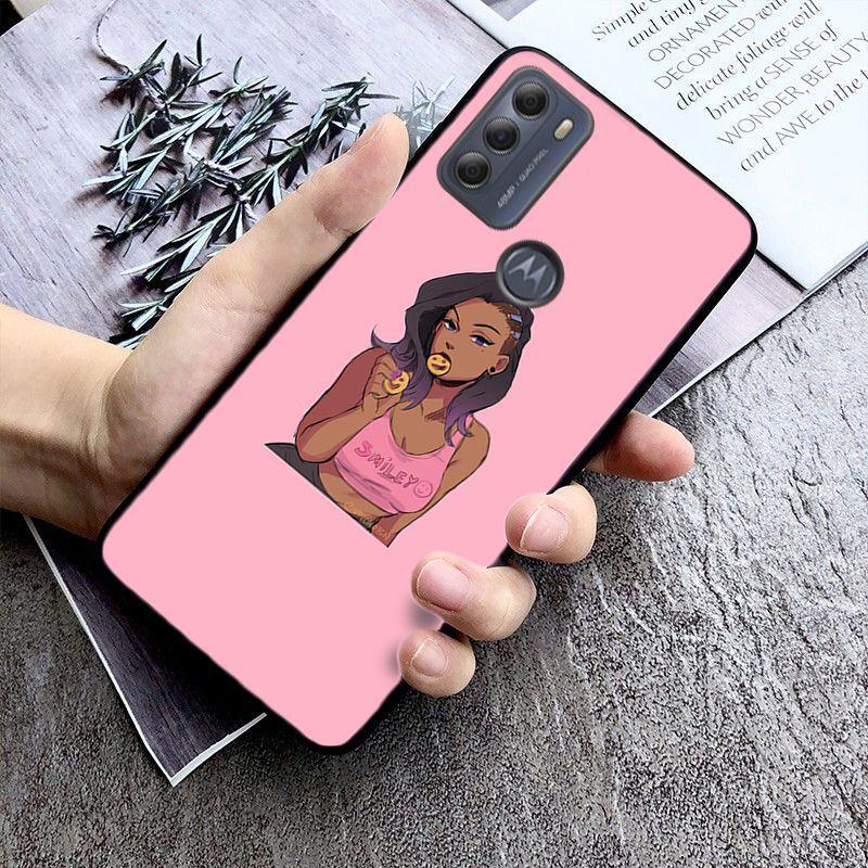 Чехол Black Head girl для Motorola Moto EDGE 20pro Edge 20lite E6 E7 Cover GSTYLUS GPLAY GPOWER G 5G PLUS G30 G100 cases Funda