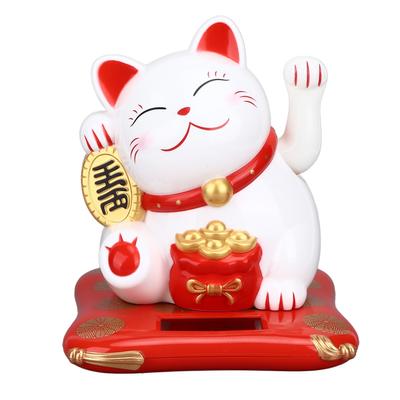 Lucky Cat на солнечных батареях, милый декоративный, приветственный, машущий, приносящий удачу кот для домашнего офиса