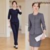 Autumn Gray Professional Skirt Suit Set - Chic and Elegant Two-Piece Work Uniform
