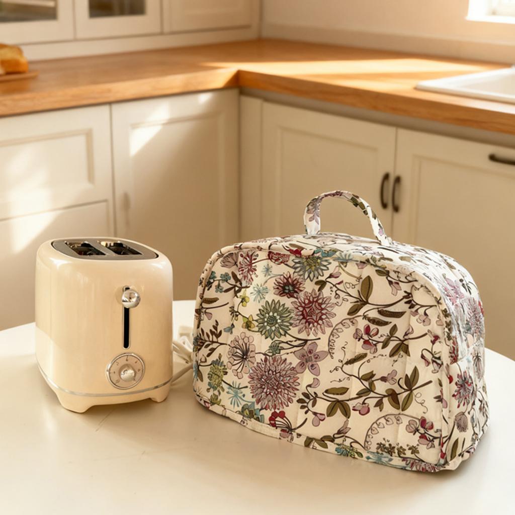 Чехол для тостера с цветочным принтом и ручкой, стеганый чехол для хлебопечки, многофункциональная защитная сумка для бытовой техники для домашней кухни