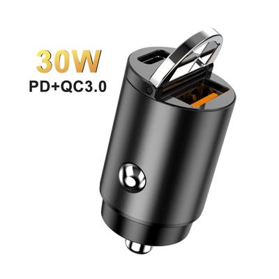 Автомобильное зарядное устройство USB C, сверхбыстрая зарядка 30 Вт PD/30 Вт QC, самая маленькая автомобильная зажигалка USB-зарядное устройство, совместимое с iPhone, Samsung и т. д.