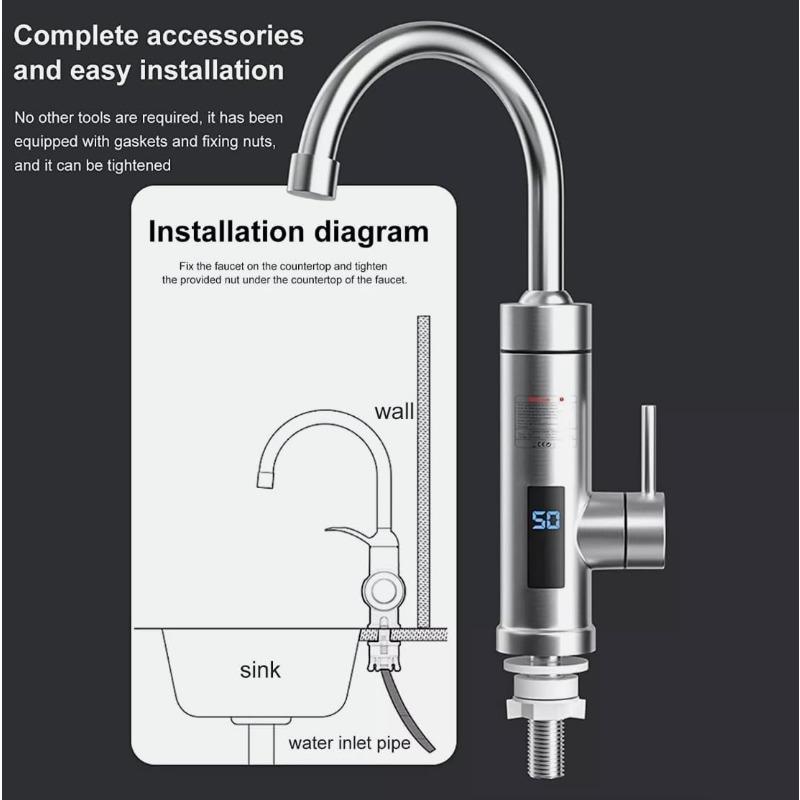 Stainless Steel Three-second Hot Water Faucet