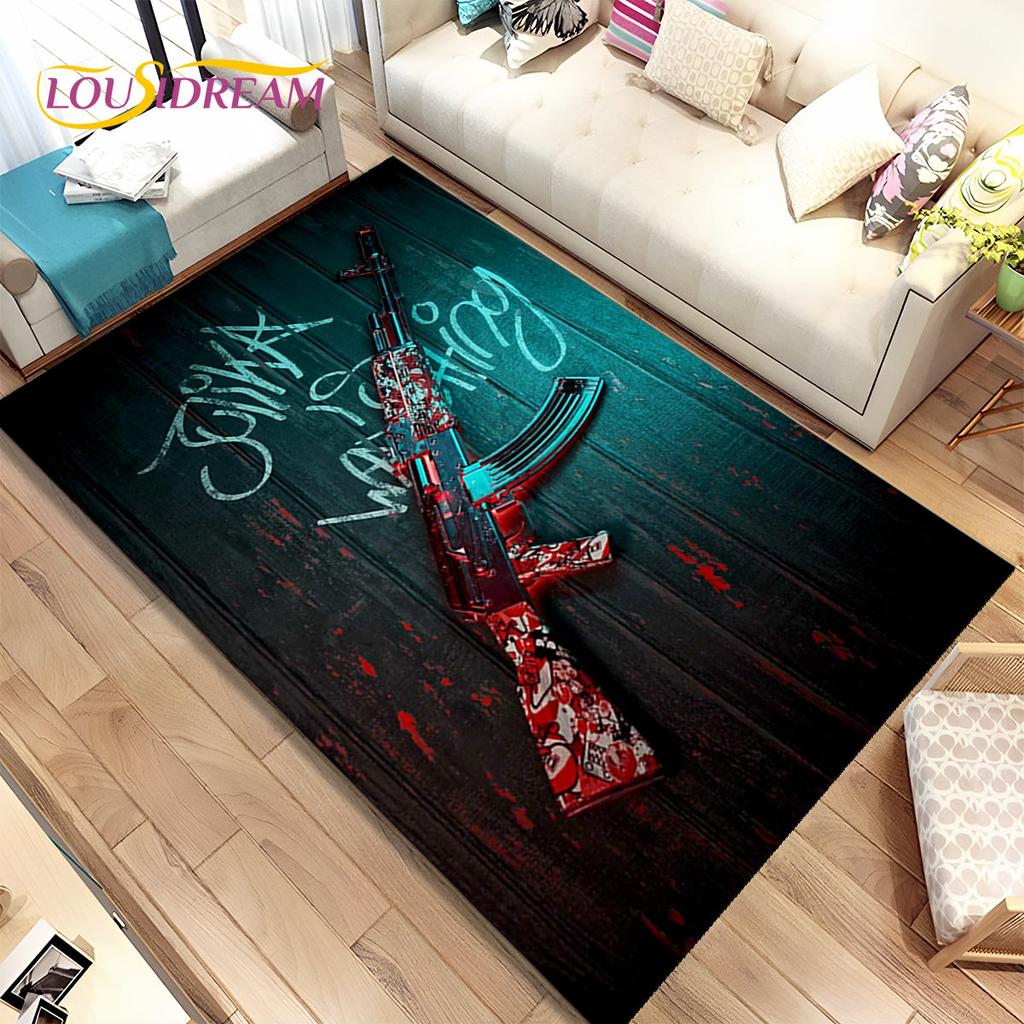CS, USP, AK, M4, AWP, коврик для винтовки, пистолета, пистолета, ковер для дома, гостиной, спальни, дивана, коврик для двери, декор, нескользящий напольный коврик