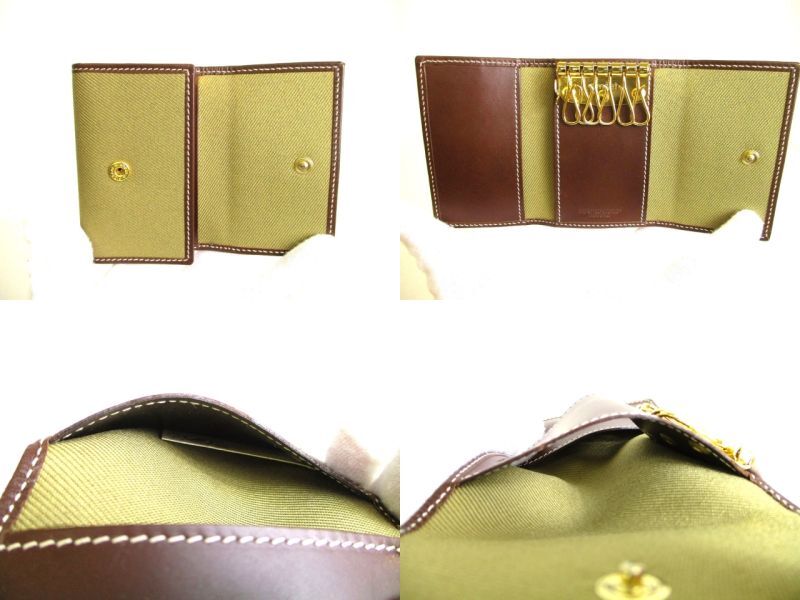 Оригинальные футляры для ключей HUNTING WORLD цвета хаки, коричневая кожа, 6 шт., #9229, восстановленные