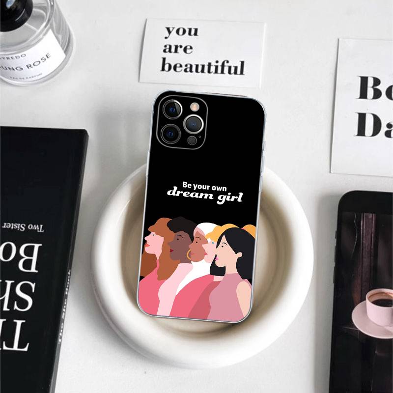 Феминистский Феминизм Эстетика Девушка Для iPhone 17 16 15 14 13 12 Mini 11 Pro Max Прозрачный Чехол