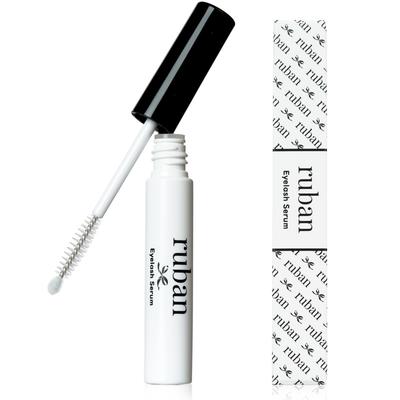 Ruban Eyelash Serum Сыворотка для ресниц Структура сыворотки для ресниц с шариковым наконечником, типы эффективных ингредиентов, которые приводят к красивым Двухшаговый + [6 ресниц]