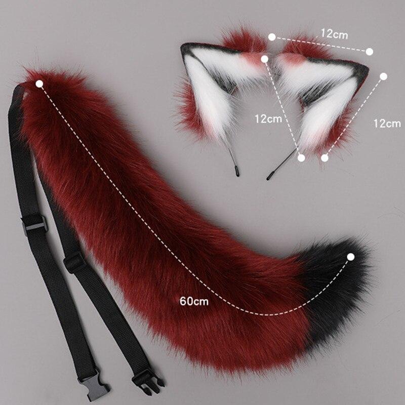 Новый Red Fox Anime Beast Ear Beast Tail Wolf Ear Cat Ear повязка на голову на заказ косплей Golden LOL Fox Ears плюшевые аксессуары для волос