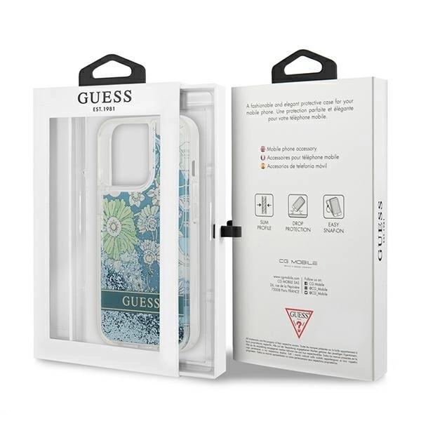 Guess Guhcp13Llflsn Iphone 13 Pro / 13 6.1 Green/Green Hardcase Flower Liquid Glitter