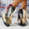 Winter New Color Plush Medium Tube Snow Boots Women's Large Size Fluffy Women's Boots