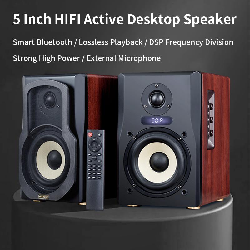 5.0 Bluetooth Desktop D15 Speaker Power HiFi Audio Wooden Speaker Active Bookshelf Surround Home Theater High Fidelity Speaker