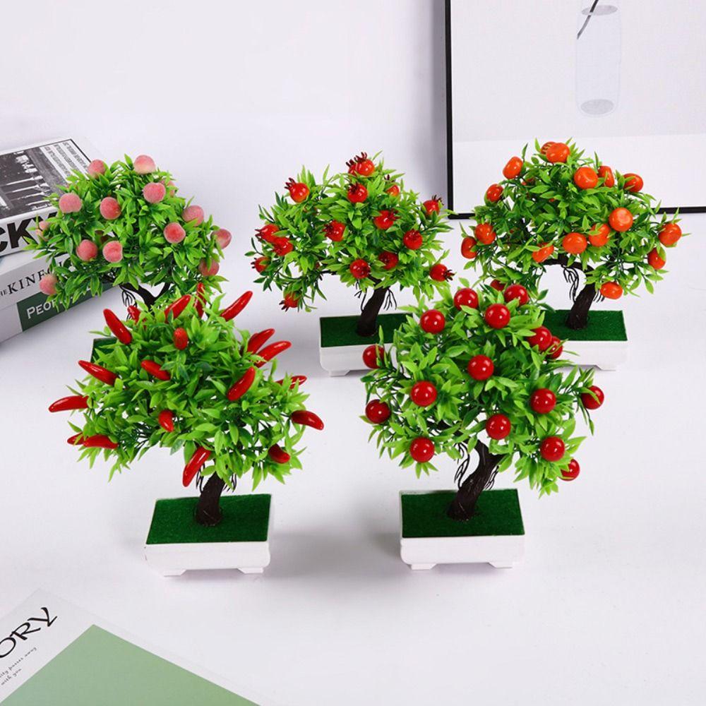 Pomegranate Chili Fruit Tree potted Plastic Foam Simulation Plant potted Party Supplies