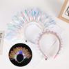 2024 Happy Year Crown Led Light Up Headband Светящиеся обручи для волос Мигающие детские Взрослые Рождественские вечеринки Реквизит Головные уборы