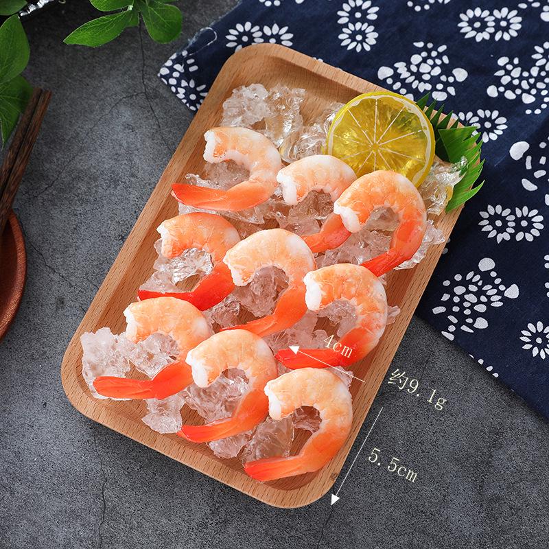 Large PVC Shrimp Keychain and Children's Role-Playing Toy Set: Red, Green, and Shrimp Meat Models