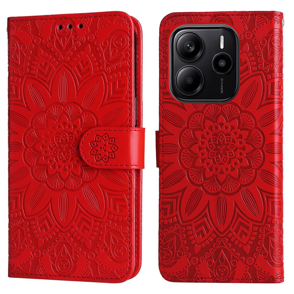 For Xiaomi Redmi Note 14 4G (164.84mm) Case Sunflower Imprint Leather Wallet Phone Cover