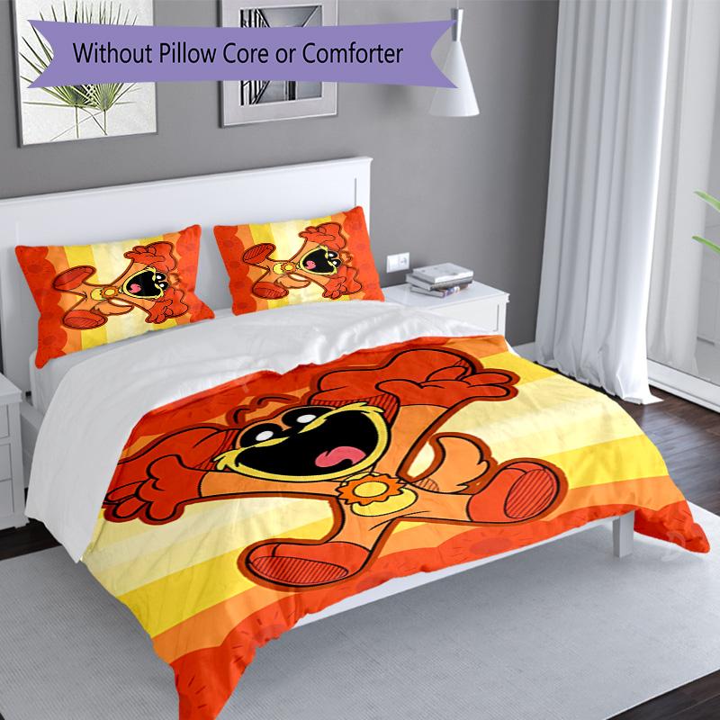 3pcs Smiling Critters2 pattern bedding set duvet cover set includes duvet cover &pillowcases, perfect all season bedroom decoration & gift