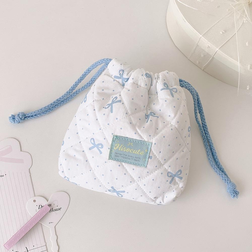 Large Capacity Drawstring Pouch Bowknot Cosmetic Bag Portable Women Wallets