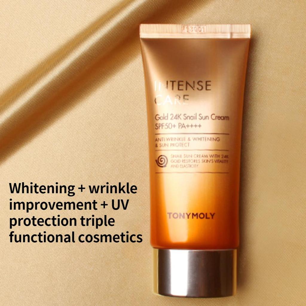 Tonymoly Интенсивный уход Золото 24K Улитка Солнцезащитный крем 50 мл SPF 50+ Солнцезащитное средство