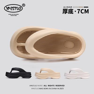 Модные балетки Женские резиновые шлепанцы Тапочки Каблуки Платформа Летние клоги Женские пантофли Слайды Гавайские Высокие Пляжные 2025 Женские S