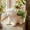 Plastic Pug Shaped Planter Pot 3D Printed Dog Succulent Planter Storage Flower Pot  Home Decor