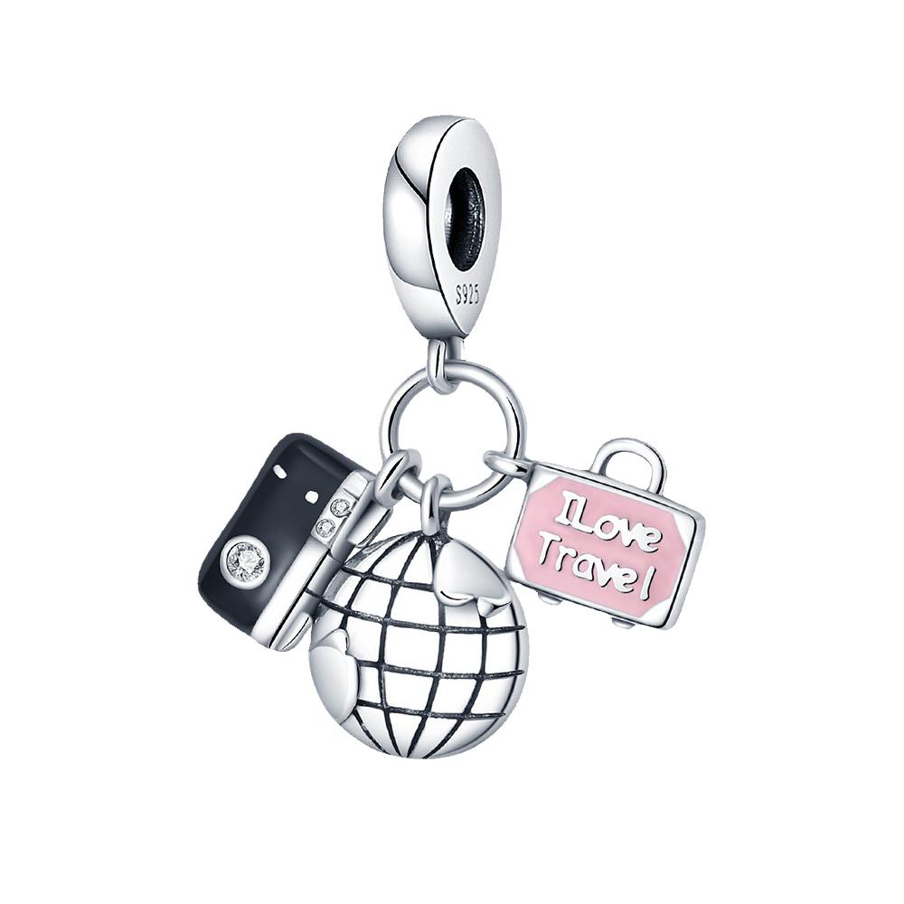 Оригинальный серебряный маленький кулон в форме торта S925, дорожные элементы, пригодные для пар, браслет, ожерелье, ювелирное изделие, подарок, изготовление своими руками