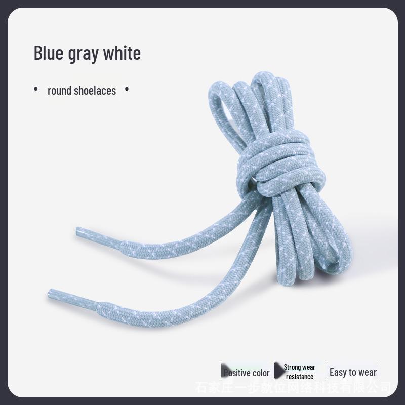 Black & White Diagonal Dot Thick Round Shoe Laces for Hiking/Running