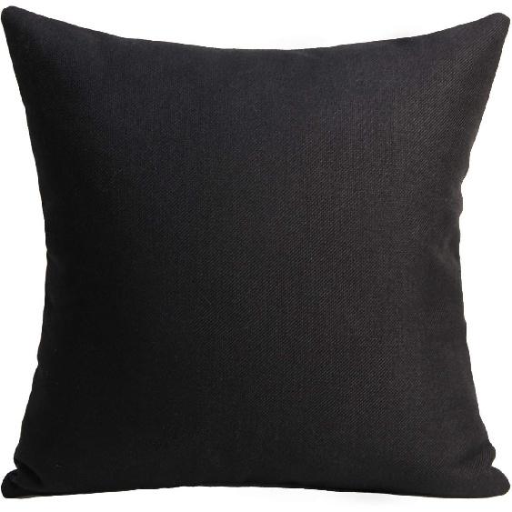 Set of 2 Black Linen Patchwork Faux Leather Throw Pillow Covers for Couch Living Room Bedroom, Modern Accent Decor Square Covers 18X18 inch, Brown