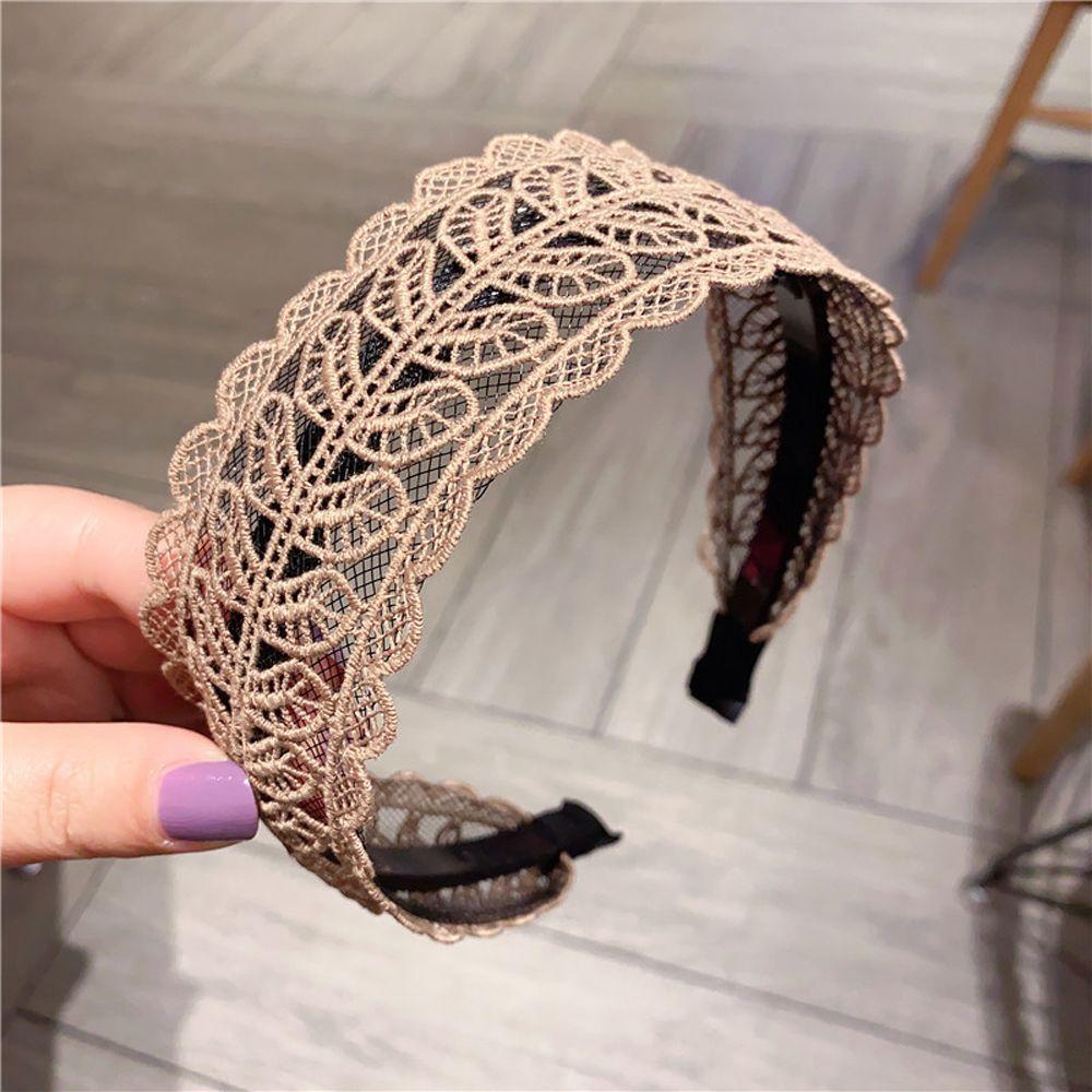 Design Resin Lace Leaves Headband Korean Style Hair Wear Women Hair Accessories Wide Side Hairband