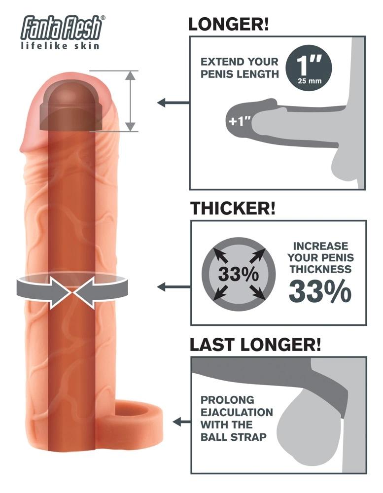 Fantasy X-Tensions - Penis Sleeve 33% Bigger Penis +2.5cm Flesh