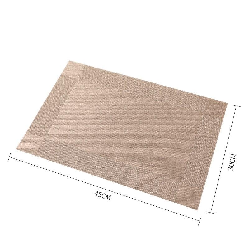 2/4/6 шт., прямоугольные подставки для столовых приборов, моющиеся, прочные, из ПВХ, обеденный стол, плетеные коврики, рамка, Teslin, диск, чаша, подставка, нескользящая подкладка