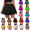 Women's Shiny Flared Pleated Short Skirt With Elastic Waist For Stage Performances